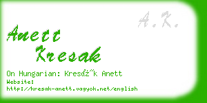 anett kresak business card